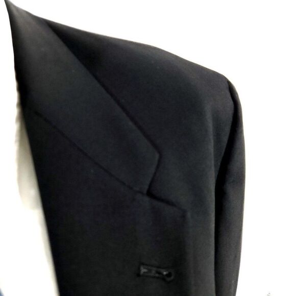 Hart Schaffner Marx Gold Trumpeter Nordstrom Wool 2 Gold Button Blazer 42L Black - Picture 2 of 11